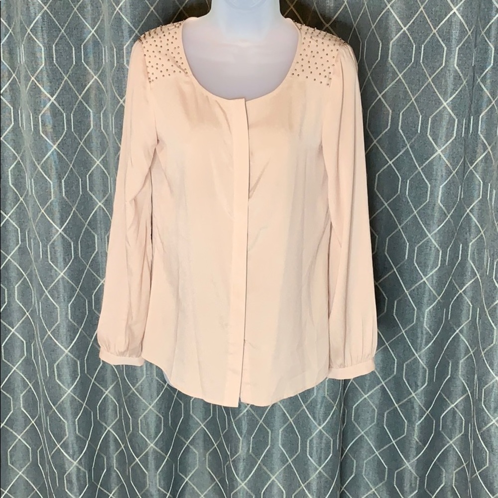 Gianni Bini Beaded Blush Blouse